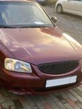 Решетка радиатора Hyundai Accent (плетенка) ЧЕРНЫЙ (вар.2)